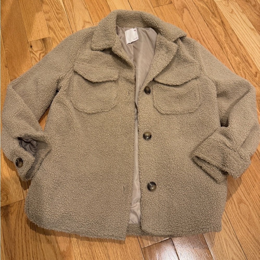 SO Beige Sherpa Jacket
